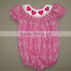 Damask Valentine Smocked Bubble for Baby Girls Spring 2014 thumbnail-1
