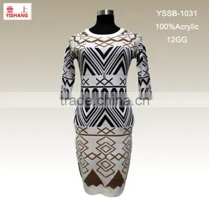 Picture Jacquard 100%Acrylic Symmetry Picture Fashion Sweater for Lady thumbnail-1