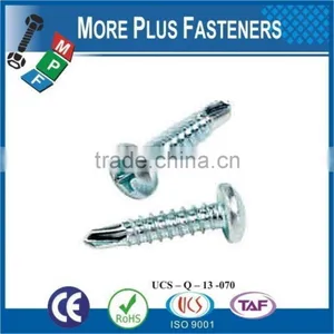 Made in Taiwan Pan Head Phillips Recess Stainless Steel Zinc Plated Zinc Finish Self Drilling Screw thumbnail-4