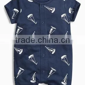 2016 Summer 6 Colors Short Sleeve Printed Cotton Baby Romper thumbnail-6