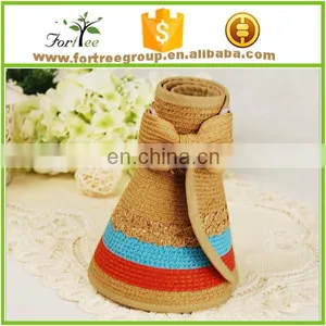 Custom Sport Running Cheap Straw Sun Visor Hats for Women thumbnail-1