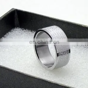 New Arrival Couple Cross Ring Bible Text Titanium Steel Jewelry Rings Women Mens thumbnail-4