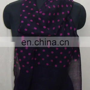 Light Weight Thin Wool Printed Scarf thumbnail-1
