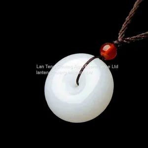 Diayam Natural Xinjiang Kunlun Jade Jade Buckle Jade Lovers Couple Jade Fall White Jade thumbnail-1