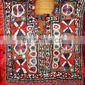 Indian Vintage Thread Beads Embroidery Neck Yoke- Ethnic Banjara Yoke Neck Patch thumbnail-2