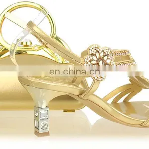 Gold Wedge Heel Bridal Shoe thumbnail-1