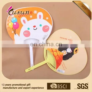 New Design Customized Best Sell Custom Plastic Handle Paper Fan thumbnail-3