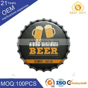 Wholesale Vintage Home Bar Decor Tin Metal Sign Beer Cap thumbnail-4