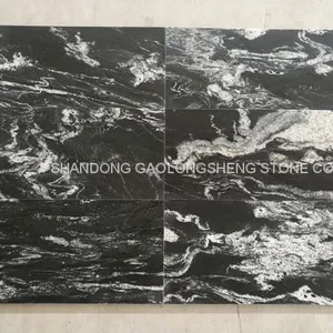Black Landscape Granite,Royal Ballet,Negro Santiago Granite,black Waves Granite,black Granite Wall Pavings thumbnail-3