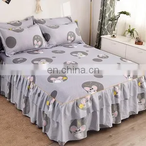 Breathable American Style Velvet Quilted Bed Skirt Bed Skirt thumbnail-3