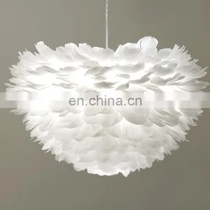 Пendant Light Феатер Шейд, белый потолочный висячий люстра для внутреннего освещения thumbnail-6