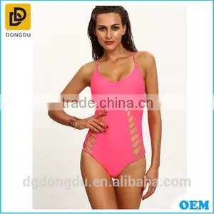 New Fashion Casual Lady Swimwear Cutout Crisscross One-Piece Swimwear thumbnail-1