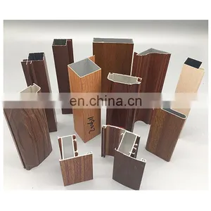 Wood Grain Powder Coating Aluminum Channel Aluminium Profile Cover thumbnail-1