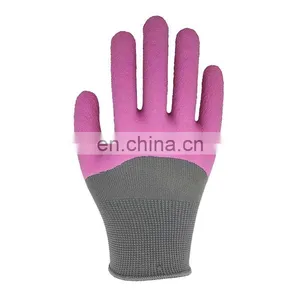 Red Polyester Latex Foam Coated Gloves For Agriculture thumbnail-3
