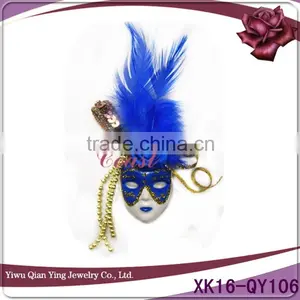 Black Feather Mini Mask Small Masquerade Mask thumbnail-2
