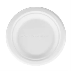 Eco Friendly Disposable Dishes-sugarcane Plates White Round Bleached 22 Cm-ecological Disposable Dishes Plates for Parties Disposable Plates Dishes thumbnail-4