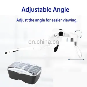 Head-Mounted Repair Inspection Microscopic Carving Cosmetic Embroidery LED Light Magnifying Glass WIth Five Magnification Lens thumbnail-2