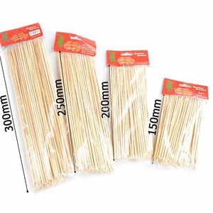 China Made 100% Natural 3mm Diameter Round Bamboo Skewer 30cm Length for Grilling thumbnail-1
