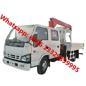 HOT SALE! ISUZU Brand Double Cabs 4*2 LHD120hp Diesel 2T Cargo Truck With Crane thumbnail-1