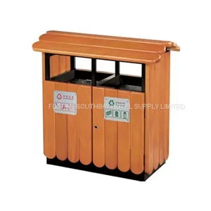Recycled Plastic Round Trash Receptacle thumbnail-1
