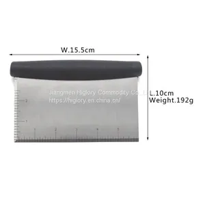Dough Bench Scraper With Ruler Kitchen Baking Pastry Cutter Grip Handle Pastry Cutter thumbnail-4
