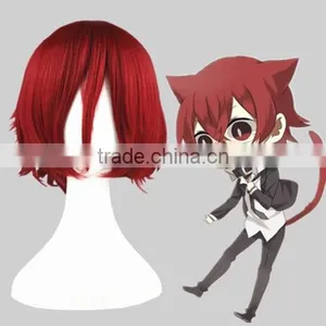 High Quality 35cm Short Straight Code GeAss-Kouzuki Kallen Synthetic Anime Wig Cosplay Costume Hair Wig Party Wig thumbnail-1