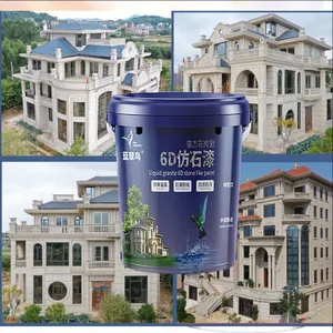 Blue Kingfisher Colorful Imitation Stone Paint Wall Decoration Coating Waterproof, Mildew, Acid and Alkali Resistance thumbnail-1