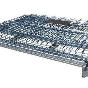 Storage Storage Metal Foldable Pallet Steel Wire Mesh Warehouse Cage Stillage thumbnail-5