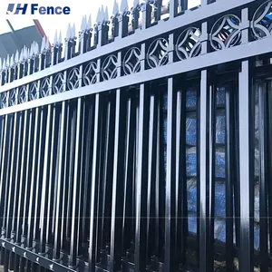 Wholesale Black Powder Coated W Pale Steel Palisade Security Fencing Waterproof Backyard Fence thumbnail-5