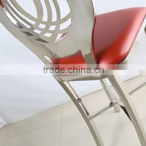 Round High Back Stainless Steel Bar Chair thumbnail-5