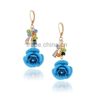 Elegant Victorian Chandeliers Earrings Cluster Disc Colored Flower Earrings Wholesale thumbnail-6