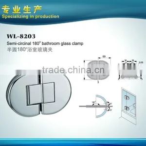 Semi-circinal 0 Degrees Bathroom Glass Door Clamp Glass Door Hinge thumbnail-3