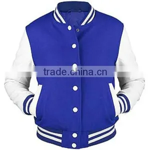 Varsity Jacket, Wool Body Leather Sleeves With and Without Hooded thumbnail-1