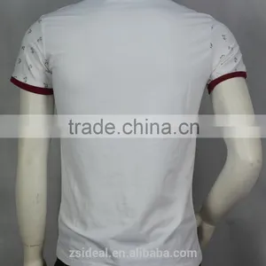 New Design Full Silkscreen Printing 100% Cotton V-neck Man Polo T-shirt thumbnail-4