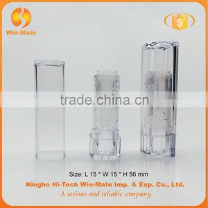 Hot Sale ! 5.4g Square Cap Plastic Transparent Lipstick Tube Packaging thumbnail-4