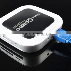 Promotional Gift USB 3.0 HUB With Card Reader Combo With LED Logo thumbnail-3