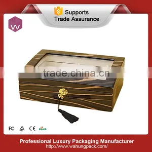 Brown Cheap Wood Jewelry Storage Box With Acrylic Window thumbnail-1