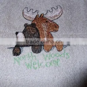 100% Cotton NORTH WOODS WELCOME Fingertip Towel thumbnail-1