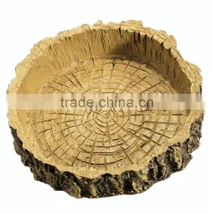 Best Promotion Brown Color 10.5*2.5cm Reptile Tortoise Water Dish Food Bowl Toy For Amphibians Gecko Snakes Lizard thumbnail-3