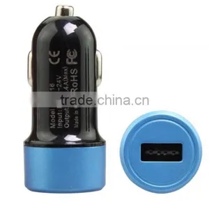 5V 2.4A Colorful Flat Portable Single Reversible USB Port Mobile Phone Auto Car Charger thumbnail-2