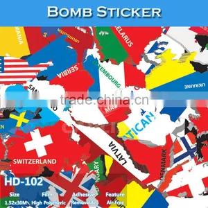 HD-102 CARLIKE Air Bubble Free Colorful Bomb Sticker For Car thumbnail-1