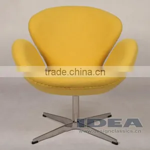 Replica Swan Chair - Yellow Fabric thumbnail-2