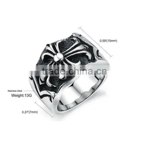 Cross Finger Ring Biker Style Ring thumbnail-4