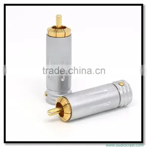 Audio Gade OEM Gold Plated Screw Locking RCA Audio Plug 10MM Cable RCA Connector thumbnail-1