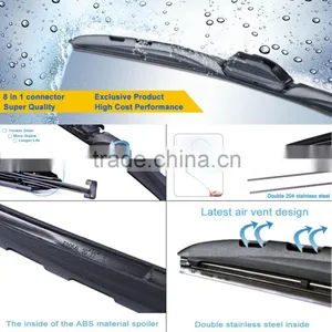 Driver Streak-free Quiet Smooth Metro Front Flex Vehicle Accessories Hybrid Japanese Car Windshield Stealth Passager Wiper Blade thumbnail-6