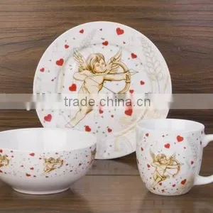 High Quality 3pcs Breakfast Set With Cupid Design thumbnail-1