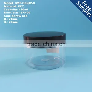 120ml 4oz 120g Clear Pet Cosmetic Jar With Screw Lid thumbnail-1