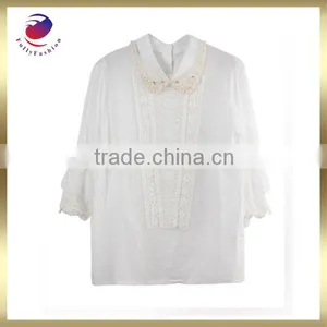 Grils' Long Sleeve New Design White t Shirts thumbnail-1