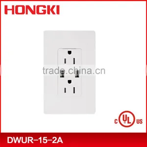 Dual USB Charger 2.1A 5VDC With 15A Duplex Tamper Resistant Receptacle thumbnail-1
