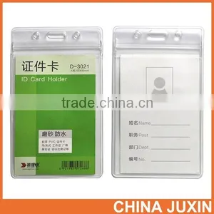 Vertical Style Clear PVC Business ID Badge Card Holder Case With Slot & Chain Holes thumbnail-2